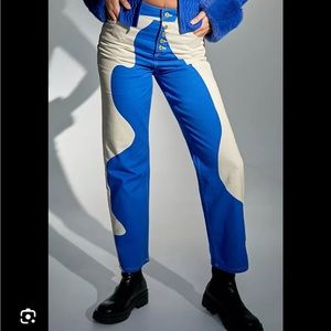 House of Sunny Blue and white jeans